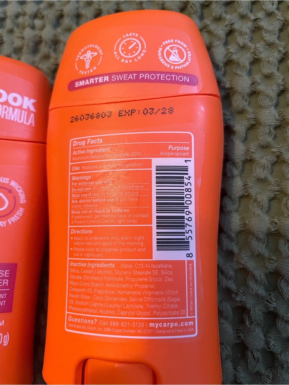 Carpe Antiperspirant Deodorant Stick - Rose Water - Picture 3 of 3